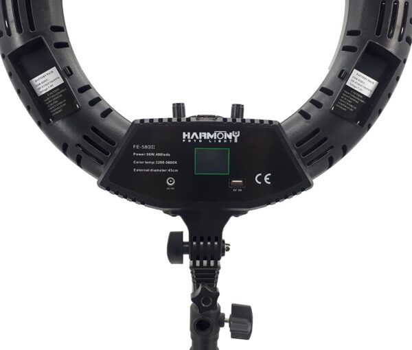 کیت رینگ لایت عکاسی Harmony FE 580 III با صفحه نمایش و سه پایه پرتابل - تصویر 9