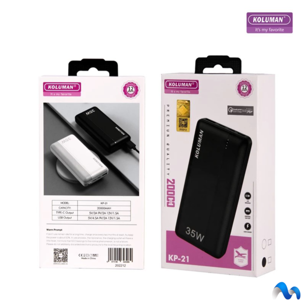 پاوربانک کلومن مدل KP-21 35W ظرفیت 20000 میلی آمپر ساعت - تصویر 5