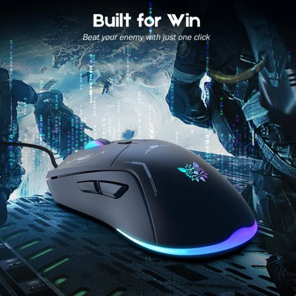 ماوس گیمینگ سیمی اونیکوما CW917 – DPI تا 3600، 6 دکمه، نورپردازی RGB، طراحی ارگونومیک برای PC و لپ‌تاپ - تصویر 5