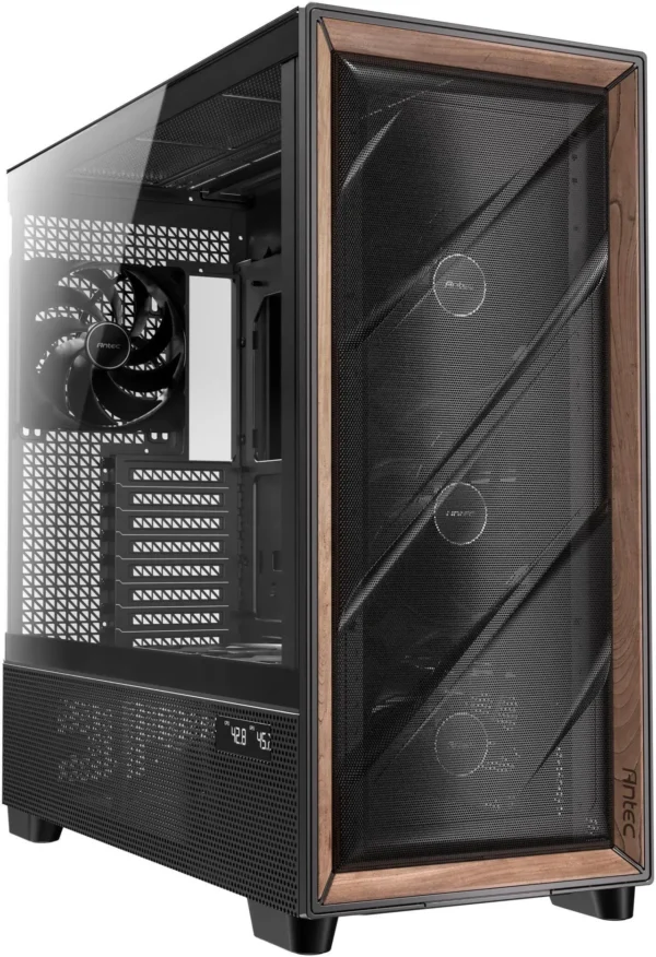 کیس Antec Flux Pro | Full-Tower E-ATX - شش فن PWM، پنل چوبی، پشتیبانی رادیاتور 420mm، نمایشگر دما - تصویر 12