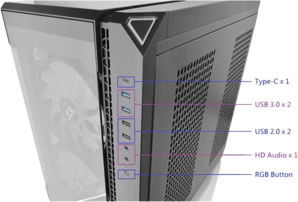 کیس Thermaltake View 51 | Full-Tower E-ATX، 2 فن 200mm ARGB + 1 فن 140mm، پنل شیشه‌ای، Sync RGB - تصویر 6