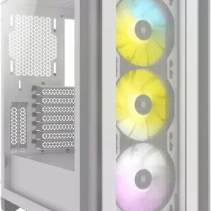 کیس Corsair iCUE 4000X RGB سفید | Mid-Tower ATX، شیشه حرارت‌دیده، نورپردازی RGB