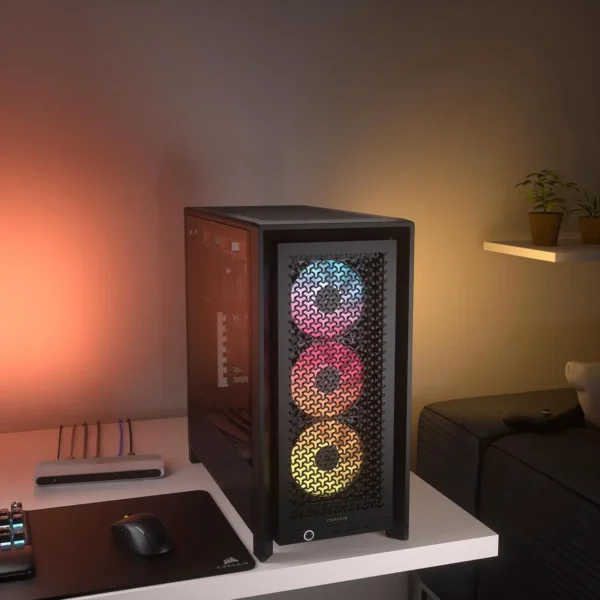 کیس Corsair FRAME 4000D RS ARGB مشکی | Mid-Tower ATX، استیل + شیشه حرارت‌دیده، ARGB - تصویر 8