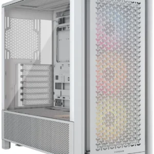 کیس Corsair FRAME 4000D RS ARGB سفید | Mid-Tower ATX، استیل + شیشه حرارت‌دیده، ARGB