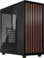 کیس Fractal Design North مشکی | Mid-Tower ATX/mATX، پنل چوبی گردو، شیشه حرارتدیده دودی