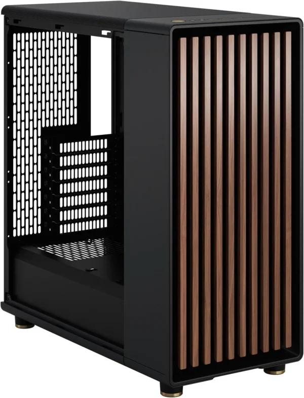 کیس Fractal Design North مشکی | Mid-Tower ATX/mATX، پنل چوبی گردو، شیشه حرارت‌دیده دودی - تصویر 4