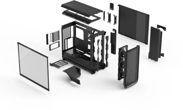کیس Fractal Design Meshify 3 XL مشکی | Full-Tower E-ATX، پنل مش، نورپردازی RGB، شیشه حرارت‌دیده - تصویر 2