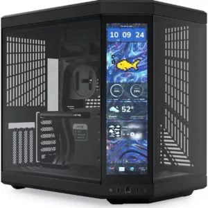 کیس HYTE Y70 Touch مشکی | Mid-Tower ATX، طراحی دو محفظه‌ای، صفحه نمایش لمسی 2.5K LCD