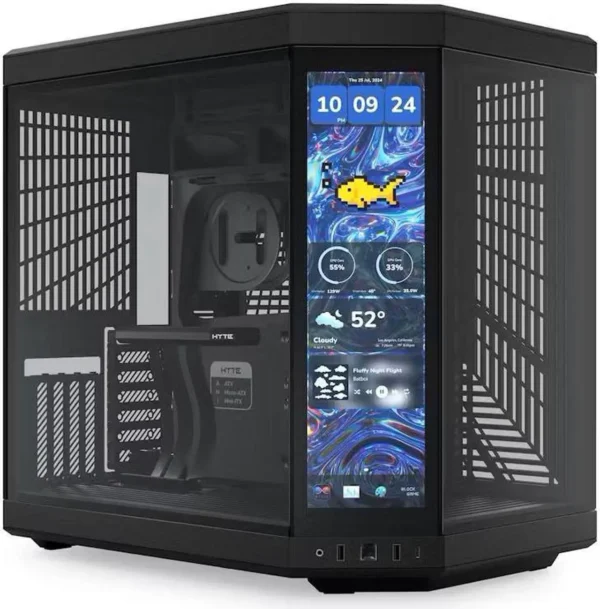کیس HYTE Y70 Touch مشکی | Mid-Tower ATX، طراحی دو محفظه‌ای، صفحه نمایش لمسی 2.5K LCD - تصویر 1