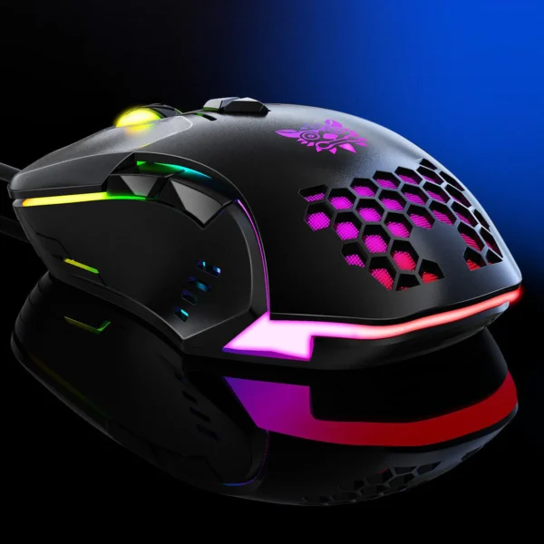ماوس گیمینگ سیمی اونیکوما CW902 با نورپردازی RGB رنگی و طراحی ارگونومیک - تصویر 2