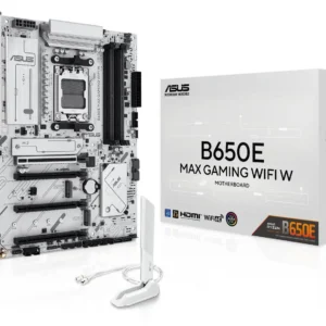 مادربرد گیمینگ ASUS B650E MAX WIFI W | سوکت AM5، پشتیبانی DDR5، PCIe 5.0، وای فای 6E، 3 اسلات M.2، 2.5Gb LAN، USB-C