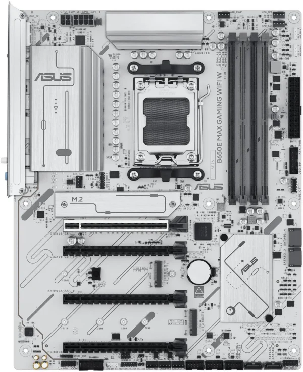 مادربرد گیمینگ ASUS B650E MAX WIFI W | سوکت AM5، پشتیبانی DDR5، PCIe 5.0، وای فای 6E، 3 اسلات M.2، 2.5Gb LAN، USB-C - تصویر 2