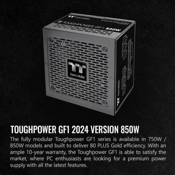 اور Thermaltake GF1 (2024) | توان 850 وات، فول ماژولار، گواهی 80 Plus Gold، فن بی‌صدا با حالت Zero RPM - تصویر 6