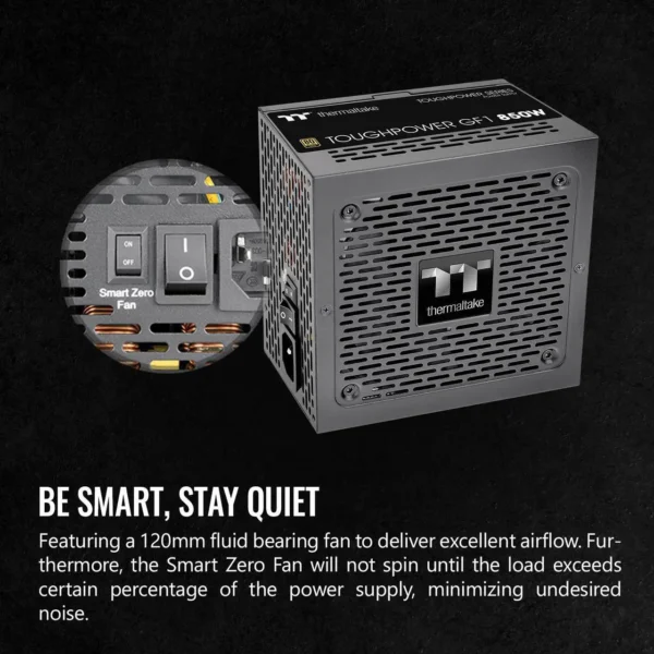اور Thermaltake GF1 (2024) | توان 850 وات، فول ماژولار، گواهی 80 Plus Gold، فن بی‌صدا با حالت Zero RPM - تصویر 4