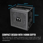 اور Thermaltake GF1 (2024) | توان 850 وات، فول ماژولار، گواهی 80 Plus Gold، فن بیصدا با حالت Zero RPM - تصویر 2