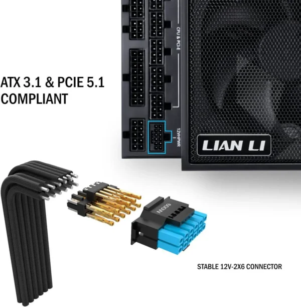 پاور LIAN LI Edge EG1000 مشکی | توان 1000 وات، ATX 3.1، گواهی 80 Plus Platinum، فول ماژولار - تصویر 5