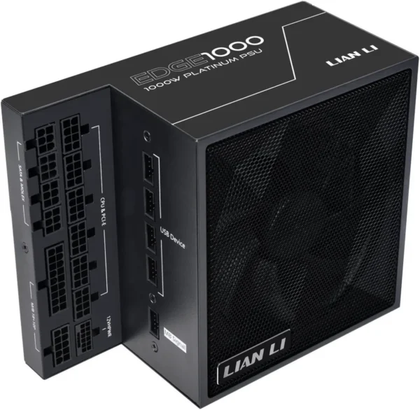 پاور LIAN LI Edge EG1000 مشکی | توان 1000 وات، ATX 3.1، گواهی 80 Plus Platinum، فول ماژولار - تصویر 1
