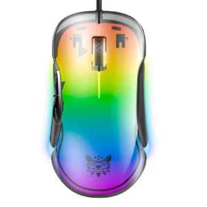 ماوس گیمینگ سیمی اونیکوما CW925 – DPI تا 12800، سبک وزن، طراحی شفاف مشکی، نورپردازی RGB