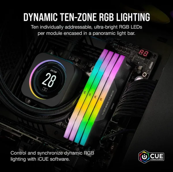 رم  CORSAIR Vengeance RGB 32GB (2 x 16GB)  RAM DDR5 6000 - تصویر 2
