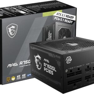 پاور MSI MAG A750GL PCIe5 | توان 750 وات، فول ماژولار، گواهی 80 Plus Gold، ATX 3.1 & PCIe 5.1