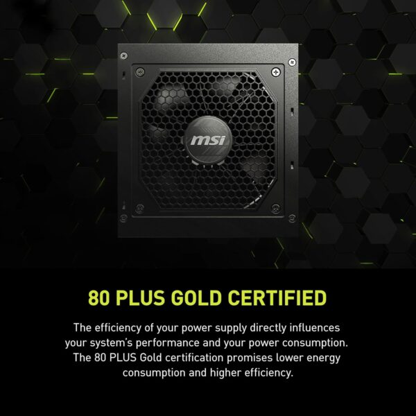 پاور MSI MAG A750GL PCIe5 | توان 750 وات، فول ماژولار، گواهی 80 Plus Gold، ATX 3.1 & PCIe 5.1 - تصویر 3
