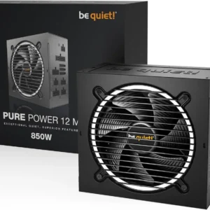 پاور be quiet! Pure Power 12 M | توان 850 وات، ATX 3.1/3.0، گواهی 80 Plus Gold، پشتیبانی PCIe 5.0، ماژولار