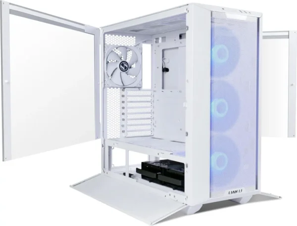 کیس LIAN LI Lancool III RGB سفید | Mid-Tower ATX، آلومینیوم + شیشه حرارت‌دیده، نورپردازی RGB - تصویر 3