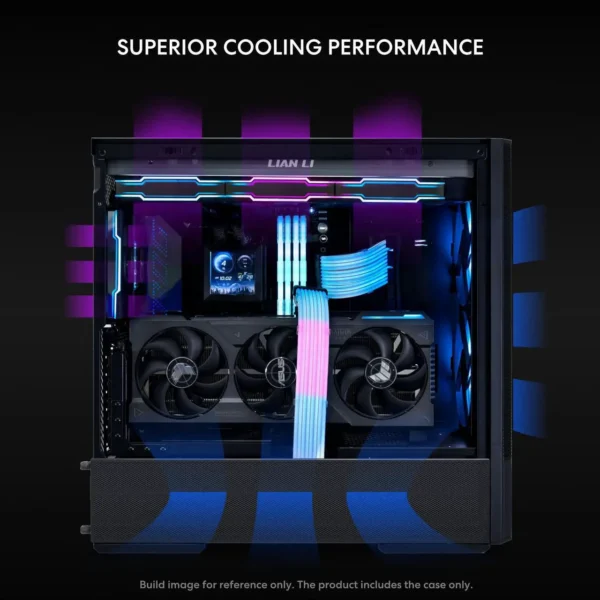 کیس LIAN LI LANCOOL 207 مشکی | ATX Compact، دو فن 140mm ARGB + دو فن 120mm PWM، شیشه حرارت‌دیده - تصویر 8