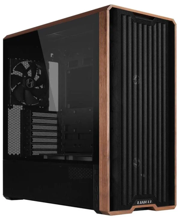 کیس LIAN LI LANCOOL 217 مشکی | Mid-Tower ATX، پنل چوب گردو طبیعی، 5 فن PWM از پیش نصب شده - تصویر 1