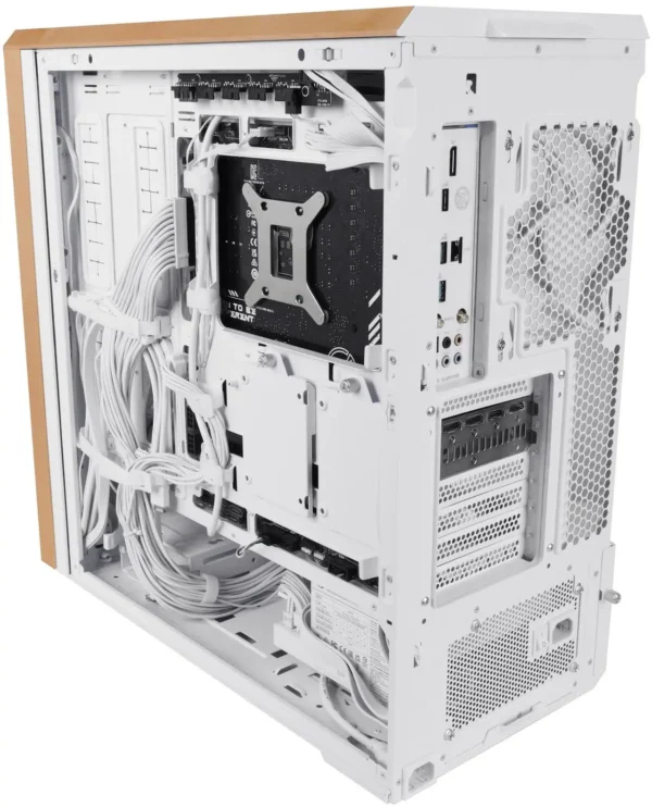 کیس LIAN LI LANCOOL 217 سفید | Mid-Tower ATX، پنل چوب گردو طبیعی، 5 فن PWM از پیش نصب شده - تصویر 4
