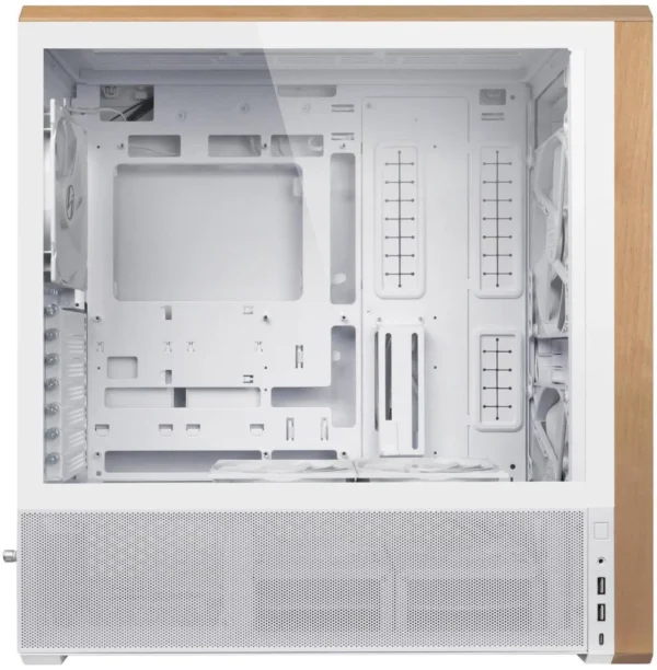 کیس LIAN LI LANCOOL 217 سفید | Mid-Tower ATX، پنل چوب گردو طبیعی، 5 فن PWM از پیش نصب شده - تصویر 3