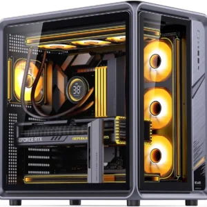 کیس JONSBO BO400 خاکستری | Full-Tower ATX، فریم آلومینیومی، طراحی 3 وجهی شیشه‌ای، پشتیبانی AIO 360mm