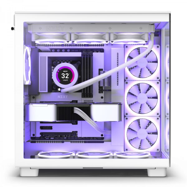 کیس NZXT H9 Flow سفید | Mid-Tower، طراحی دو محفظه‌ای، پنل شیشه‌ای، تهویه قدرتمند - تصویر 11