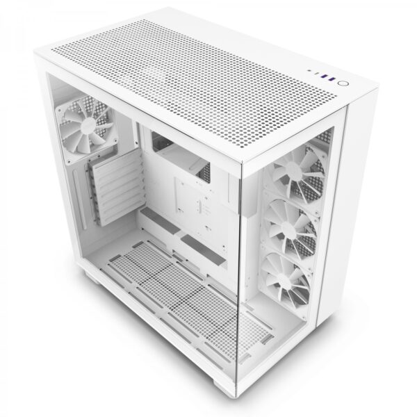 کیس NZXT H9 Flow سفید | Mid-Tower، طراحی دو محفظه‌ای، پنل شیشه‌ای، تهویه قدرتمند - تصویر 8