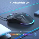 ماوس گیمینگ سیمی اونیکوما CW917 – DPI تا 3600، 6 دکمه، نورپردازی RGB، طراحی ارگونومیک برای PC و لپ‌تاپ - تصویر 4