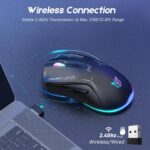 ماوس گیمینگ بی‌سیم و سیمی اونیکوما CW917 – DPI تا 4800، دو حالت اتصال، 6 دکمه، RGB، قابل شارژ برای PC و لپ‌تاپ - تصویر 4