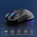 ماوس گیمینگ سیمی اونیکوما CW917 – DPI تا 3600، 6 دکمه، نورپردازی RGB، طراحی ارگونومیک برای PC و لپ‌تاپ - تصویر 3