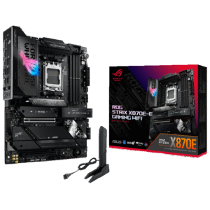 مادربرد گیمینگ ASUS ROG STRIX X870E-E WIFI | سوکت AM5، چیپست X870، پاور استیج 18+2+2، DDR5، PCIe 5.0، Wi-Fi 7، USB4، 5 اسلات M.2