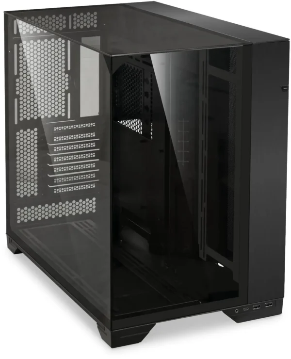 کیس LIAN LI O11 Vision مشکی | Mid-Tower ATX، طراحی پریمیوم آلومینیوم + شیشه حرارت‌دیده - تصویر 2