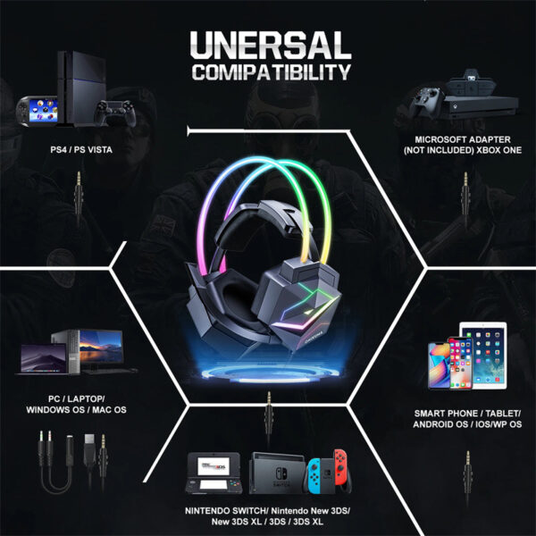 هدفون مخصوص بازی اونیکوما مدل X20 RGB-HEAD - تصویر 4
