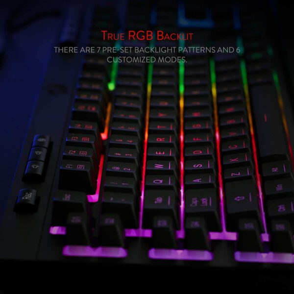 کیبورد گیمینگ ردراگون مدل Shiva K512، سوییچ ممبران، Full-Size، نورپردازی RGB - تصویر 3