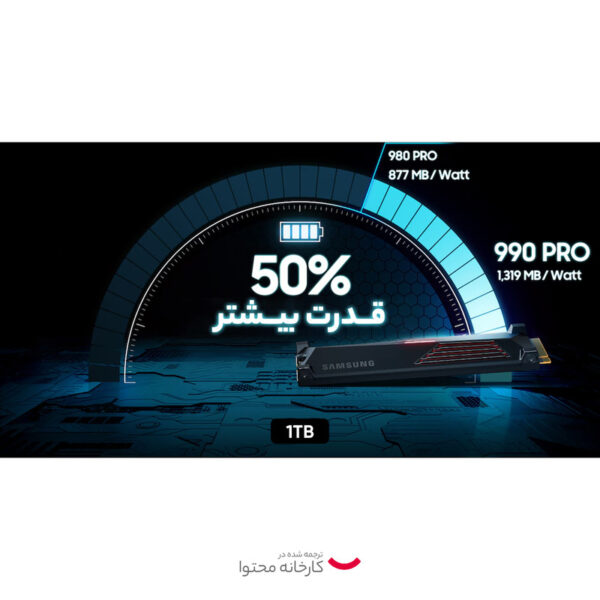 اس اس دی اینترنال سامسونگ مدل SSD 990 PRO w/ Heatsink 1TB M.2 ظرفیت یک ترابایت - تصویر 8