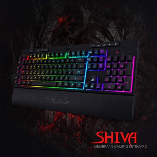 کیبورد گیمینگ ردراگون مدل Shiva K512، سوییچ ممبران، Full-Size، نورپردازی RGB - تصویر 5