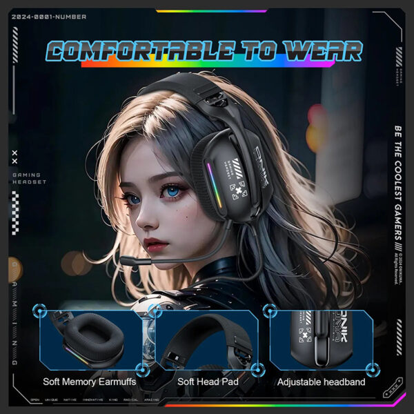 هدست گیمینگ اونیکوما مدل X12 RGB - تصویر 10