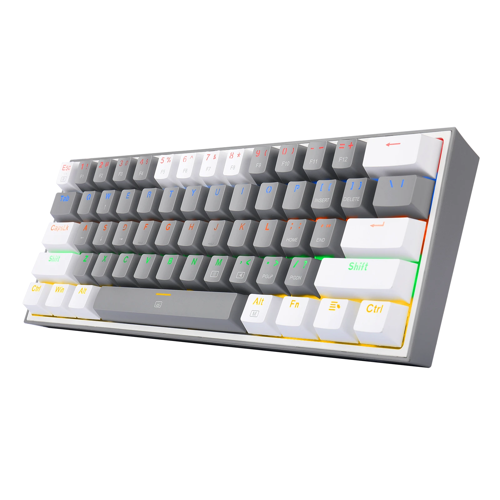 کیبورد گیمینگ ردراگون مدل K617 FIZZ، سوییچ مکانیکال قرمز، Tenkeyless، نورپردازی Grey&White RGB
