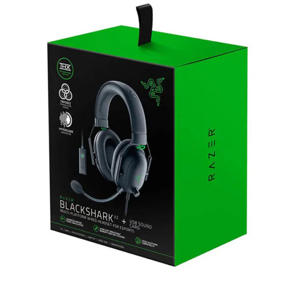 هدست مخصوص بازی ریزر مدل BlackShark V2 + USB Sound Card - تصویر 5