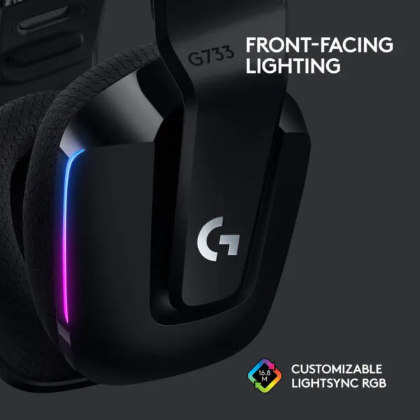 هدست لاجیتک مدل G733 LIGHTSPEED RGB BLACK - تصویر 4
