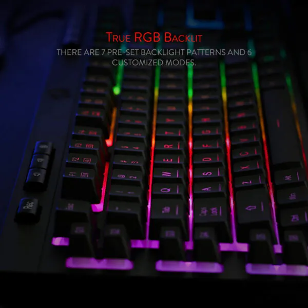 کیبورد گیمینگ ردراگون مدل Shiva K512، سوییچ ممبران، Full-Size، نورپردازی RGB - تصویر 3