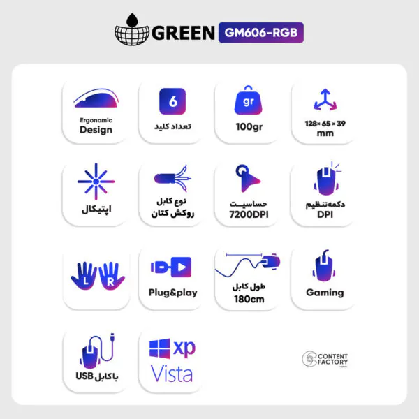 ماوس مخصوص بازی گرین مدل GM606-RGB - تصویر 10
